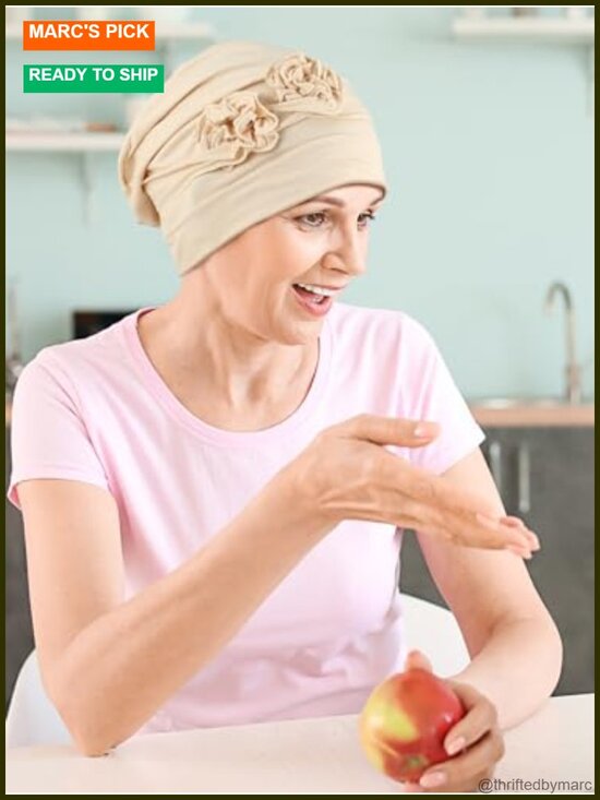 6 Pack Stretchy Soft Cotton Beanie Turbans for Chemo Patients Women Headwear main image 6